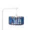 Weiße Macaron Stehlampe mit kleinem blauen Schirm von Silvia Ceñal für Emko 3