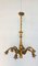 Vintage Italian Wooden Chandelier with Seven Lights, Image 1