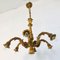 Lámpara de araña italiana vintage de madera con 7 luces, Imagen 4