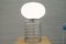 Lampada da tavolo a spirale cromata con paralume ovale in vetro opalino, anni '60, Immagine 2