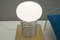 Lámpara de mesa en forma de espiral cromada con pantalla oval de vidrio opalino, años 60, Imagen 5