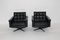 Black Leather Swivel Chairs by Johannes Spalt, 1960s, Set of 2 5