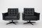 Black Leather Swivel Chairs by Johannes Spalt, 1960s, Set of 2 1