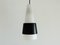 Lampe à Suspension en Verre Opalin Blanc avec Anneau en Métal Noir, 1960s 1