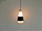 Danish White Opaline Glass Pendant Lamp with Black Metal Ring, 1960s, Image 6