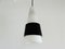 Danish White Opaline Glass Pendant Lamp with Black Metal Ring, 1960s, Image 2