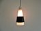 Danish White Opaline Glass Pendant Lamp with Black Metal Ring, 1960s 5