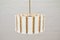 Gold-Plated & Frosted Ice Glass Drum Pendant from Kalmar, 1960s 8