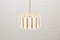 Gold-Plated & Frosted Ice Glass Drum Pendant from Kalmar, 1960s 2