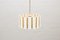 Gold-Plated & Frosted Ice Glass Drum Pendant from Kalmar, 1960s, Image 2