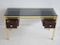 Vintage Console or Dressing Table with Tinted Glass Top & Brass Frame 3