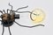 Italienische Mid-Century Modern Metall und Glas Spinne Wandlampe, 1950er 9