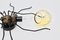 Mid-Century Italian Modern Metal and Glass Spider Wall Lamp, 1950s, Image 9