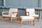 Model 227 Easy Chairs with Footstool by Borge Mogensen for Fredericia, 1960s, Set of 2 11