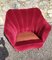 Red Velvet Armchairs by Guglielmo Ulrich, 1940s, Set of 2 5