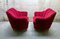 Red Velvet Armchairs by Guglielmo Ulrich, 1940s, Set of 2 8