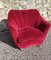 Red Velvet Armchairs by Guglielmo Ulrich, 1940s, Set of 2 2