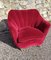 Red Velvet Armchairs by Guglielmo Ulrich, 1940s, Set of 2, Image 2