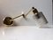 Vintage Danish Anglepoise Brass & Glass Wall Lamp from ABO, 1980s 1