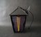 Lampada a sospensione a forma di lanterna in ferro battuto e vetro colorato, anni '50, Immagine 12