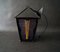 Lampada a sospensione a forma di lanterna in ferro battuto e vetro colorato, anni '50, Immagine 9