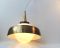 Scandinavian Saturn Pendant Lamp in Rosewood, Brass & Opaline Glass, 1960s 3