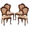 Italian Hand-Carved Walnut Chairs, 1930s, Set of 4 1