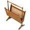 Vintage Walnut & Vienna Straw Magazine Rack, Image 1