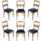 Velvet Sculptural Dining Chairs, 1950s, Set of 6 1