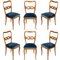Velvet Sculptural Dining Chairs, 1950s, Set of 6, Image 1