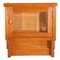 Small Art Deco Beveled Crystal & Oak Wall Apothecary or Display Cabinet 2