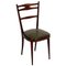 Italian Brown Walnut Side Chairs, 1950s, Set of 2 2