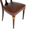 Italian Mahogany & Leather Chairs, Set of 6, Image 5