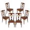 Italian Mahogany & Leather Chairs, Set of 6 1