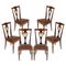 Italian Mahogany & Leather Chairs, Set of 6, Image 1