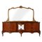 Large Chippendale Credenza with Dry Bar & Golden Leaf Mirror 1
