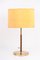 Table Lamp with Leather Stand & Yellow Shade from Kalmar, 1950s 1