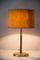 Lampada da tavolo con stelo in pelle e paralume giallo di Kalmar, anni '50, Immagine 5