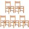 Spanish Formalist Rattan Chairs, 1950s, Set of 5 1