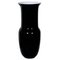 Tall Mid-Century Black & White Blown Murano Glass Vase by Paolo Venini 1