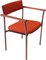 Poltrona Mid-Century in metallo cromato con rivestimento arancione di Antocks Lairn, Immagine 1