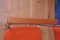 Mid-Century Armlehnstuhl aus Chrom mit orangem Bezug von Antocks Lairn 9