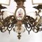 Art Nouveau Italian Chandelier in Burnished Brass and Bassano Ceramic, 1930s 2