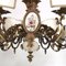 Art Nouveau Italian Chandelier in Burnished Brass and Bassano Ceramic, 1930s, Image 2