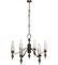 Art Deco 6-Light Burnished Brass & Venini Murano Glass Chandelier, 1930s 2