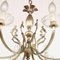 Lámpara de araña veneciana de latón plateado con ocho brazos, años 50, Imagen 5