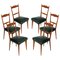 Chaises Mid-Century en Merisier, Italie, 1950s, Set de 6 1