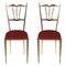 Mid-Century Jugendstil Konsolentisch aus Messing, Spiegel & 2 Stühle, 4er Set 2