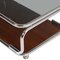 Italian Chrome, Smoked Glass & Faux Laminated Wood Coffee Table on Casters, 1960s, Image 3