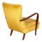 Mid-Century Modern Walnut & Velvet Lounge Chair, 1940s 3